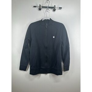 Apple Mens Sz Small Black Full Zip Store Employee Jacket Uniform Bomber Logo